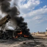 Satellite image showing claimed damage to the Patriot air defense system at Sheikh Isa Air Base in Bahrain