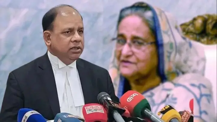 Lশেখ হাসিনার দেশে ফেরা নিয়ে আন্তর্জাতিক অপরাধ ট্রাইব্যুনালের চিফ প্রসিকিউটরের বক্তব্যের ছবি