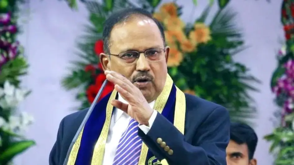ভারতের জাতীয় নিরাপত্তা উপদেষ্টা অজিত ডোভালের বক্তব্য দেওয়ার ছবি