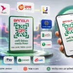 বাংলাদেশে Bangla QR দিয়ে ডিজিটাল পেমেন্টের প্রতীকী দৃশ্য