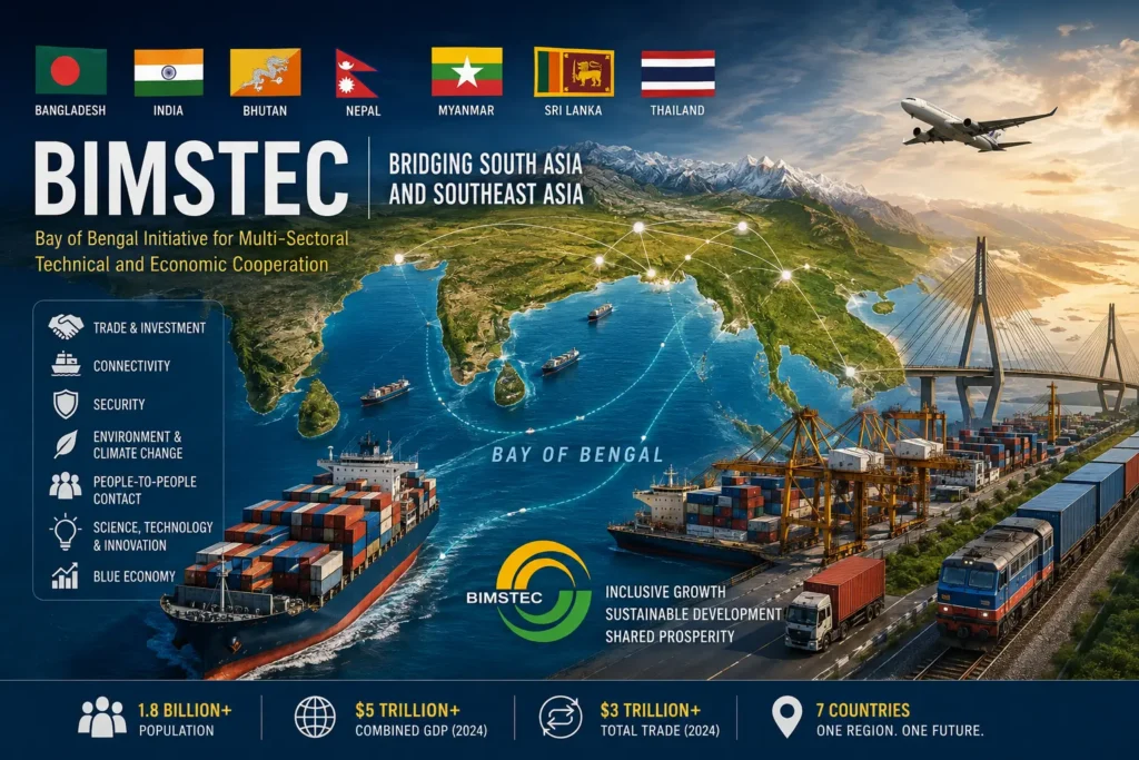 IMSTEC-এর সাত সদস্য দেশ ও বঙ্গোপসাগরকেন্দ্রিক আঞ্চলিক connectivity, trade ও cooperation