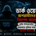 ডার্ক ওয়েবের অন্ধকার জগত, সাইবার অপরাধ, গোপন পরিচয় ও অনলাইন লেনদেনের প্রতীকী চিত্র