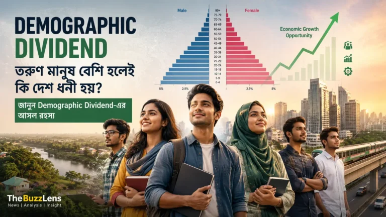 বাংলাদেশের তরুণ জনগোষ্ঠী ও অর্থনৈতিক সম্ভাবনার প্রতীকী চিত্র
