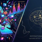 A conceptual illustration showing a chaotic glowing smartphone transitioning into a calm, balanced human brain, representing dopamine detox and brain rot.