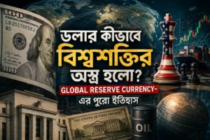 ডলার, বৈশ্বিক রিজার্ভ কারেন্সি ও বিশ্ব অর্থনৈতিক শক্তির প্রতীকী চিত্র
