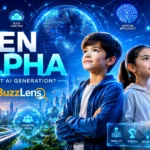Gen Alpha বা Generation Alpha নিয়ে ফিচার্ড ইমেজ। AI, স্মার্ট সিটি, ডিজিটাল লার্নিং, ক্লাউড কম্পিউটিং, রোবোটিক্স এবং ভবিষ্যতের প্রযুক্তির প্রতীকসহ নতুন প্রজন্মের ধারণা তুলে ধরা হয়েছে।