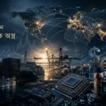 Geoeconomics কী—বিশ্ব বাণিজ্য, supply chain, প্রযুক্তি ও অর্থনৈতিক শক্তির মাধ্যমে রাজনৈতিক প্রভাবের প্রতীকী চিত্র