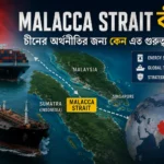 Malacca Strait কী—চীনের energy ও global trade-এর গুরুত্বপূর্ণ সমুদ্রপথের প্রতীকী চিত্র