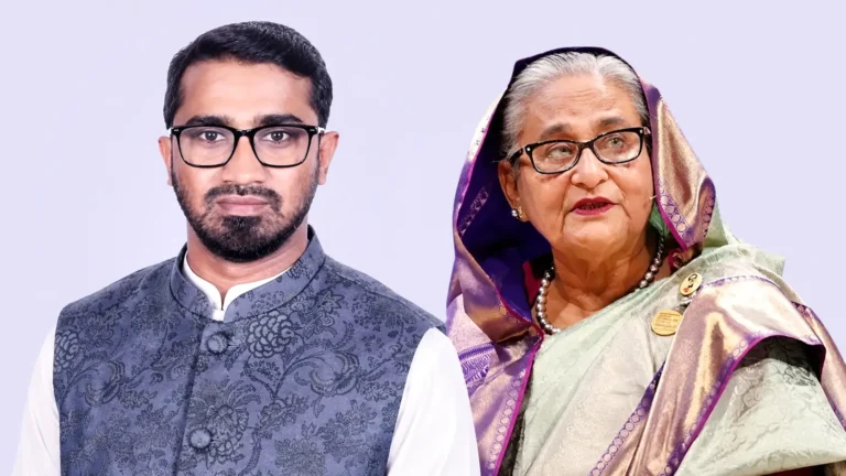 শেখ হাসিনাকে নিয়ে বক্তব্য দিচ্ছেন রাশেদ খাঁন